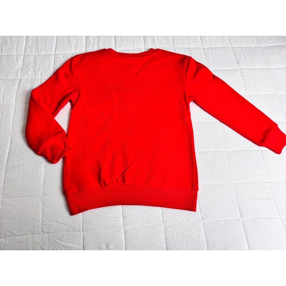 Christmas Embroidered Hello Kitty Merry Bright Long Sleeve Sweatshirt Red XS‎